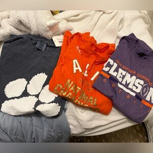 LOT OF THREE Clemson long sleeve tees NWT